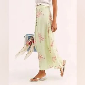 Free People Sammy Floral Green Skirt